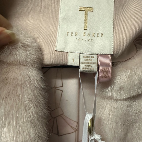 NWT Ted Baker Gillen faux fur cropped jacket (light pink) - Picture 8 of 12